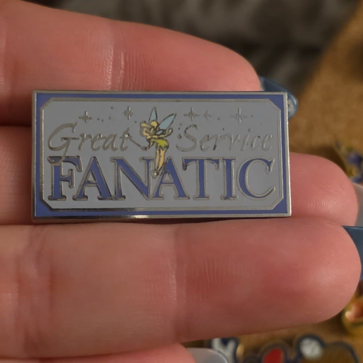 DLR Cast Member Guest Service Fanatic 25 Tinker Bell Pin front