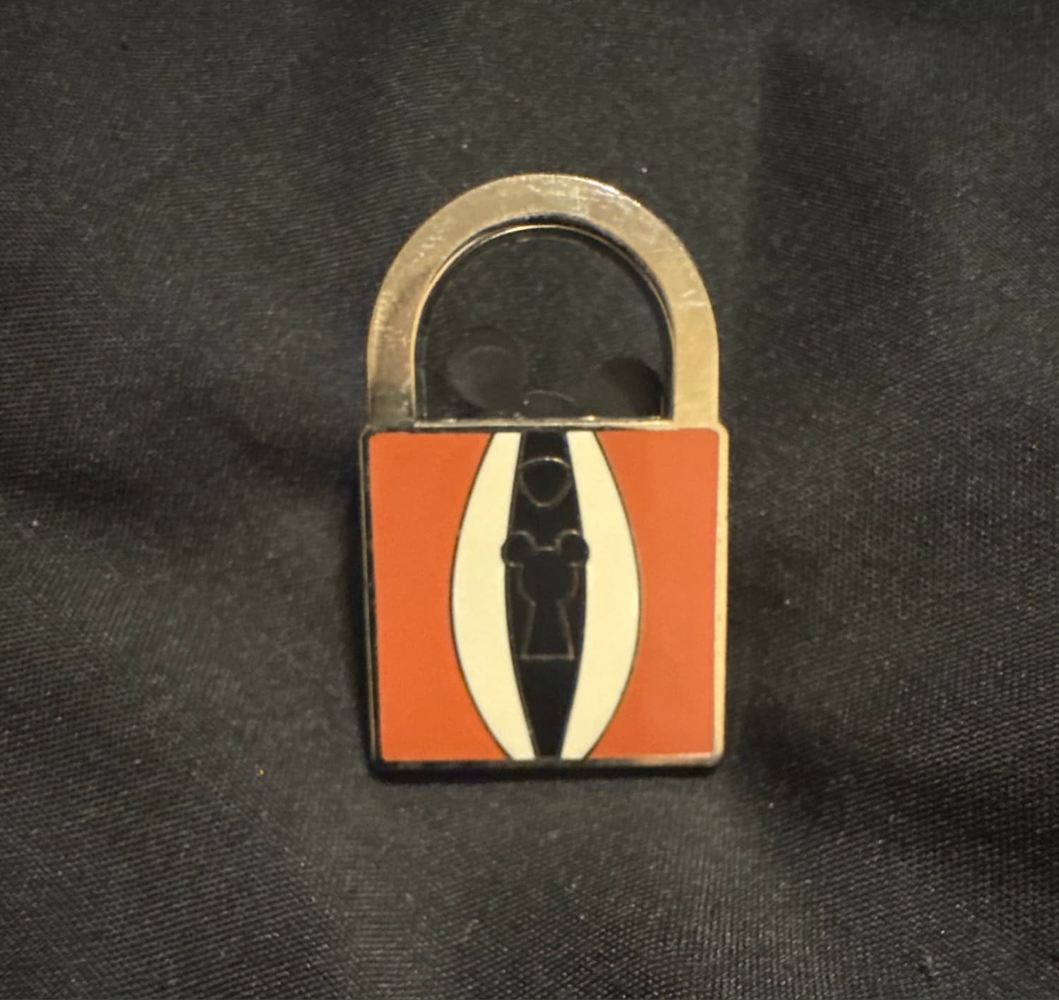 Mickey Mouse Icon Lock Pin (Orange & Cream) front
