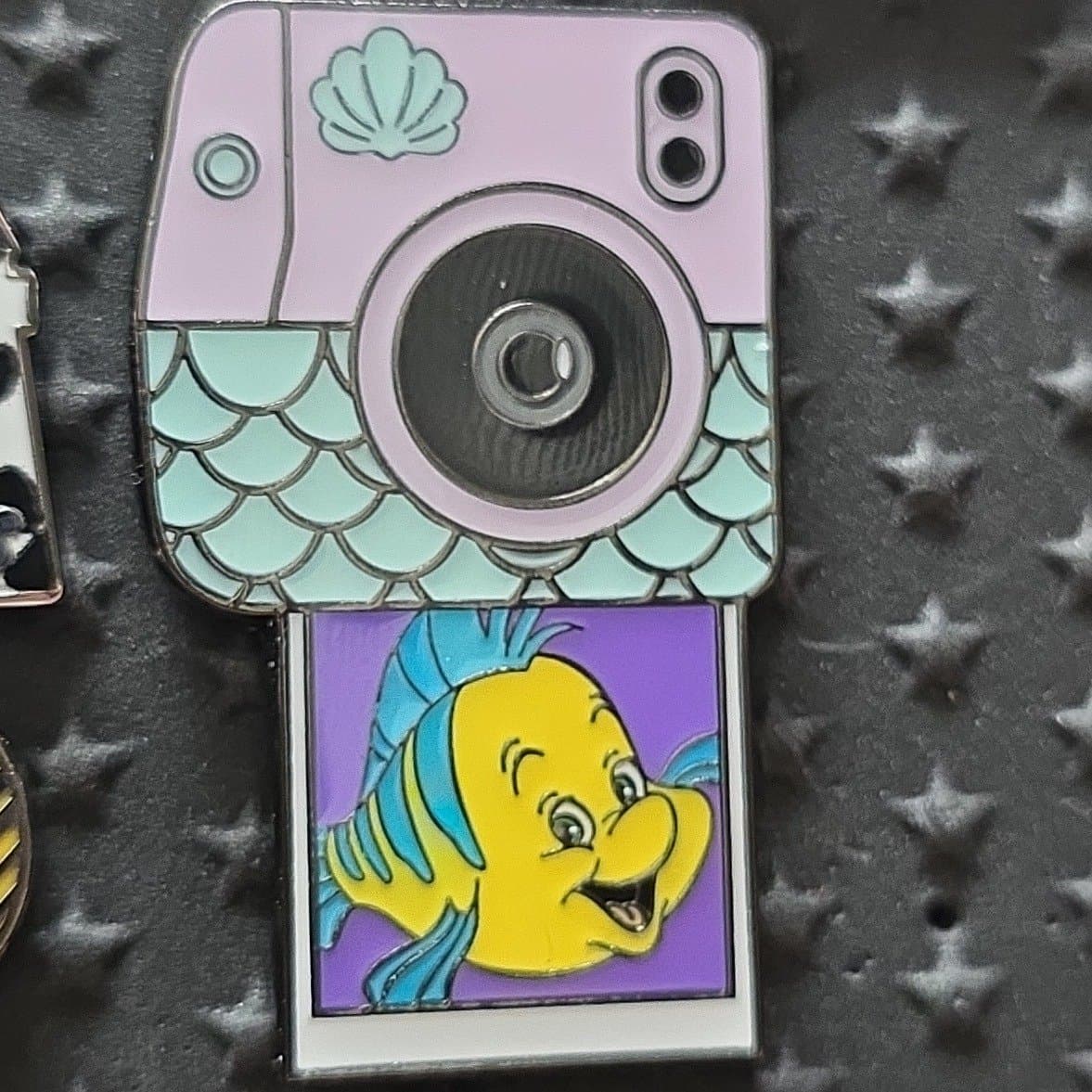 Loungefly Disney Princess Instant Photo Polaroid Camera Flounder Pin front