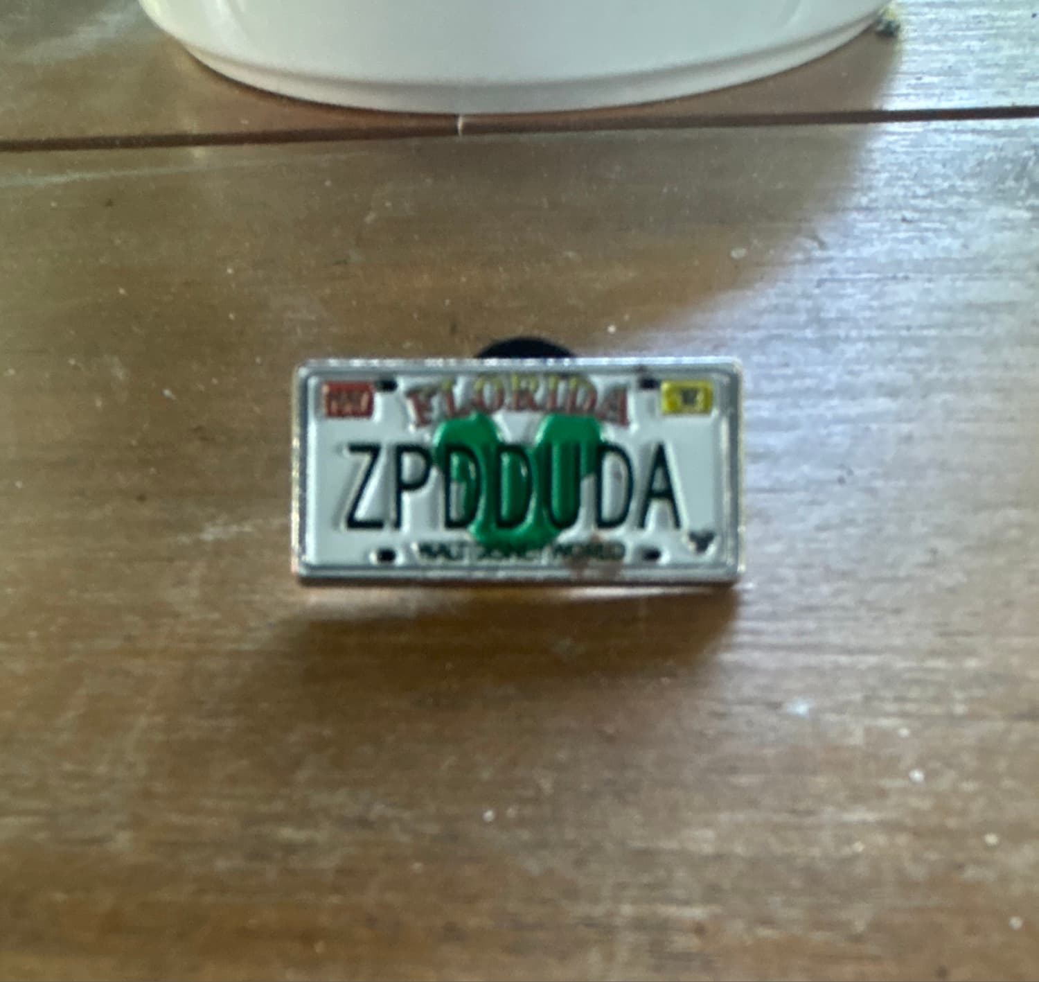 Florida License Plate ZPDDUDA with Green Mickey Icon