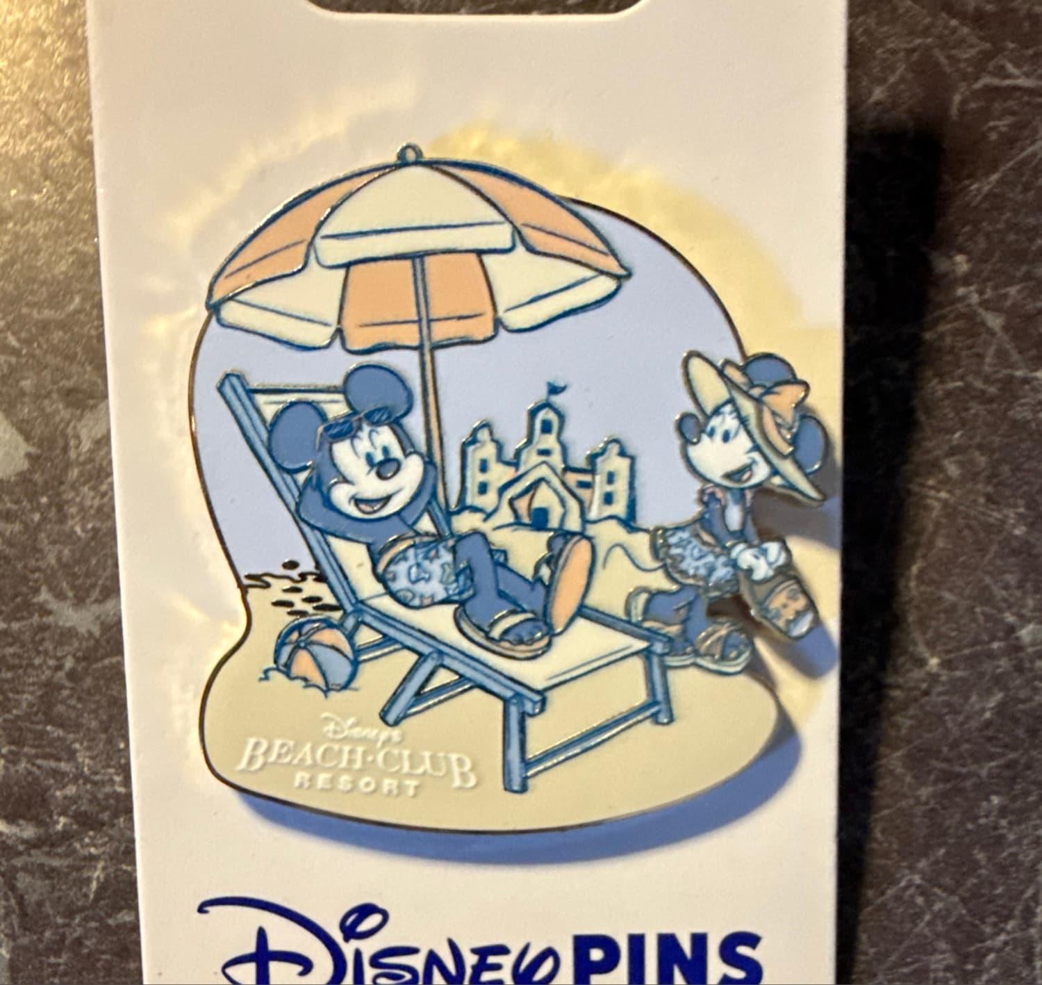 2026 Disney Parks Beach Club Resort Mickey & Minnie Mouse Beach Day OE Pin