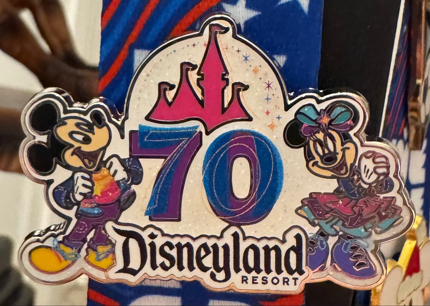 Mickey and Minnie Mouse Pin – Disneyland 70th Anniversary