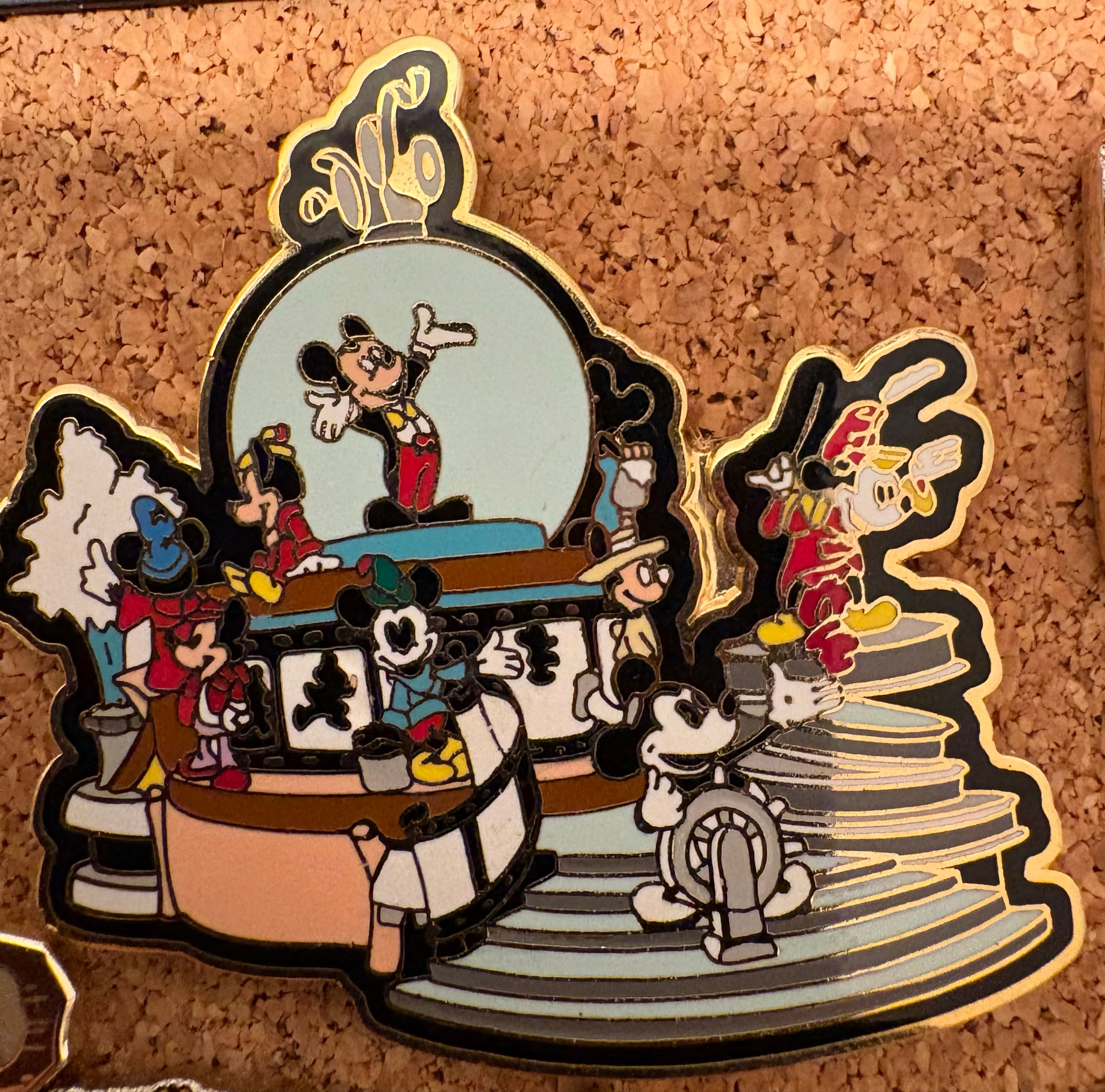Disney Snowglobe Parade Mickey Mouse Pin front