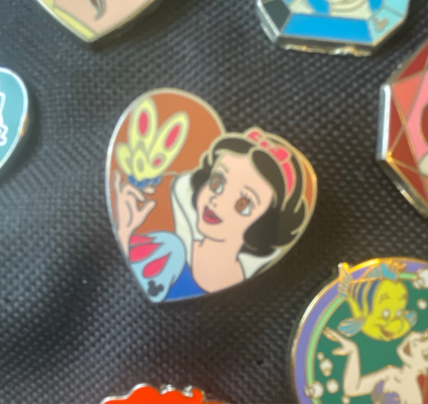 Snow White Holding a Butterfly Princess Heart Hidden Mickey Pin