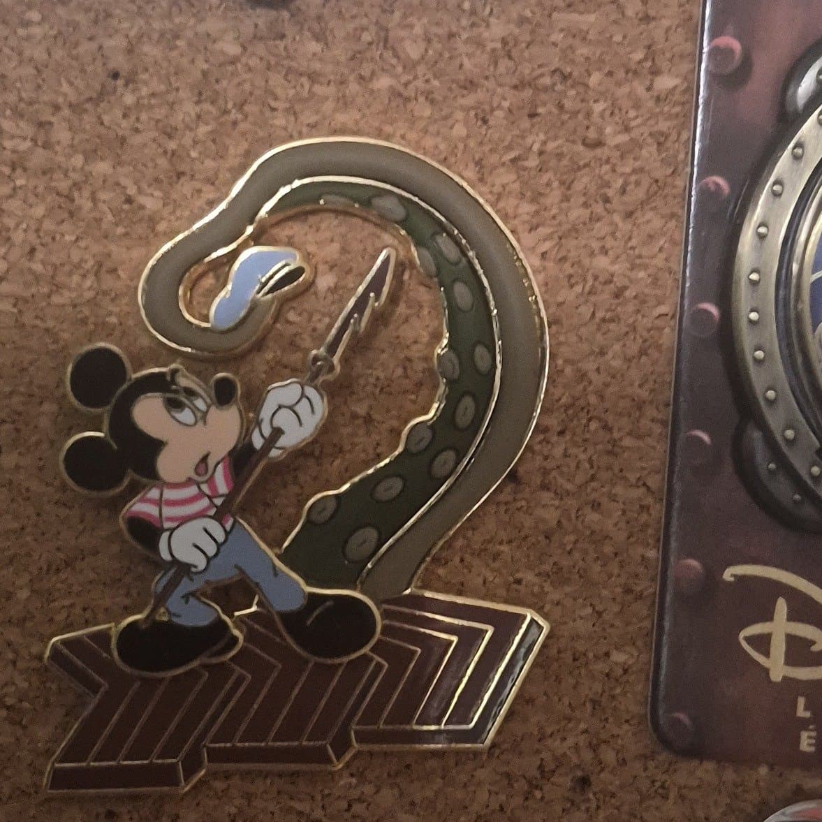 Mickey as Ned Land Battling Giant Squid - 20,000 Leagues Under the Sea