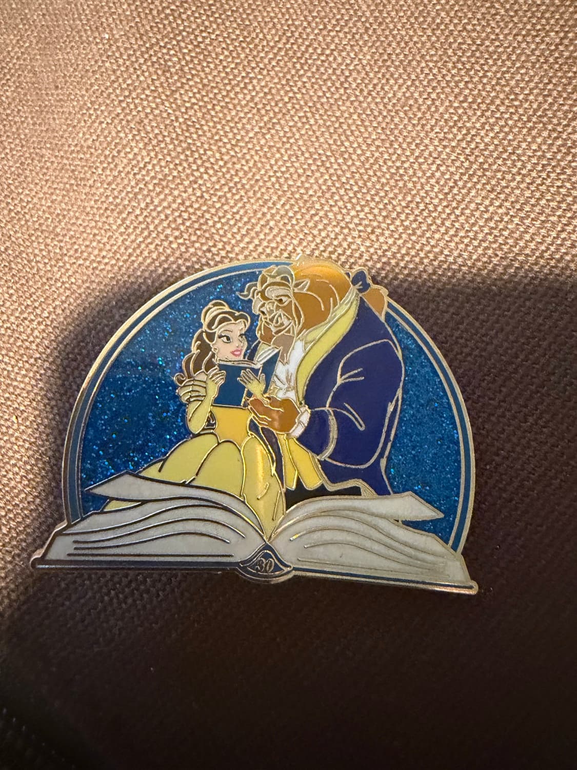 Beauty and the Beast 30th Anniversary Belle and Beast Reading Pin front