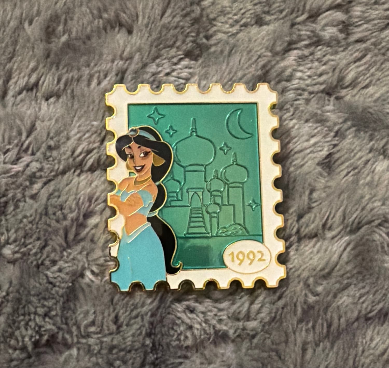 Jasmine Postage Stamp Pin - Aladdin