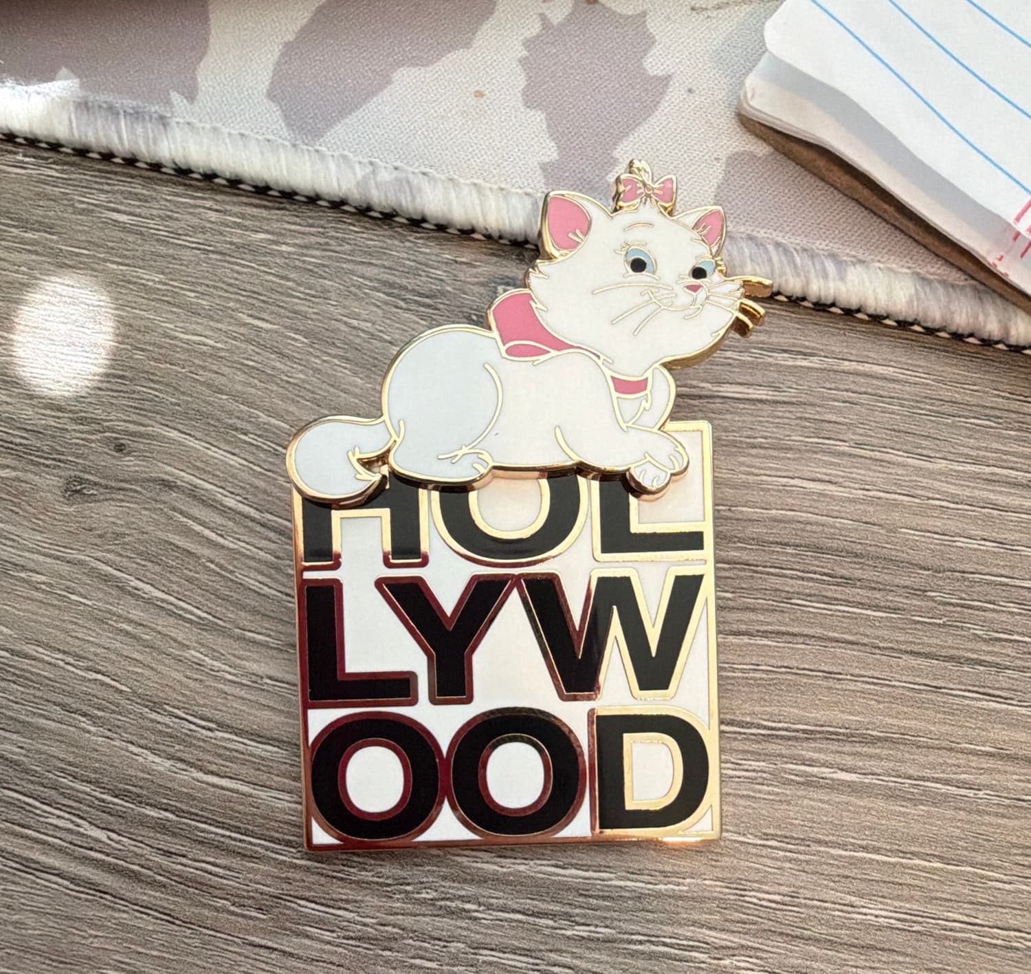 Marie Aristocats Hollywood Sign Logo Pin