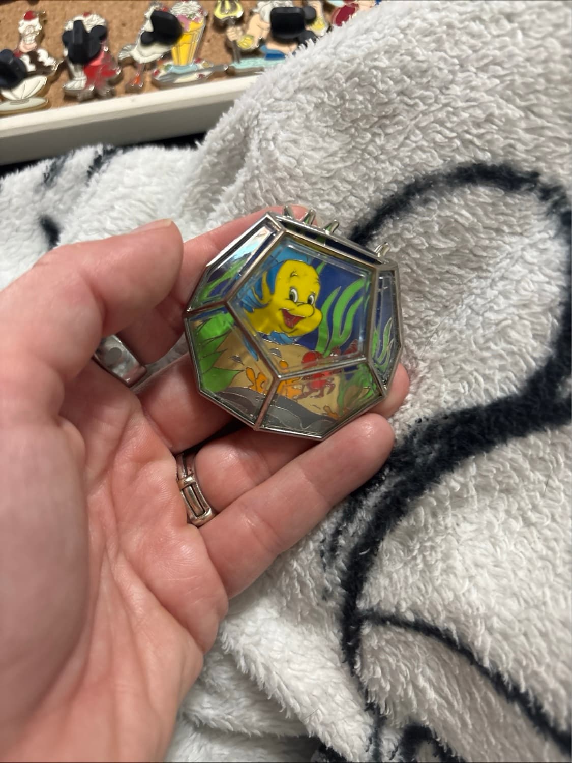 Where Fantasy Grows 3D Terrarium Flounder Little Mermaid Pin