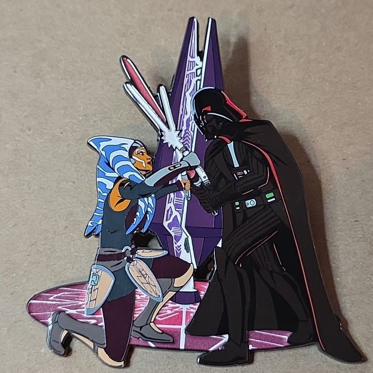 Her Universe Star Wars Ahsoka & Darth Vader Glow-In-The-Dark Enamel Pin Her Universe Exclusive front