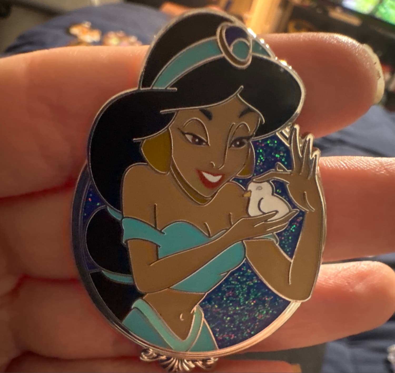 Jasmine with Bird Disney Princess Portraits Series Glitter Pin