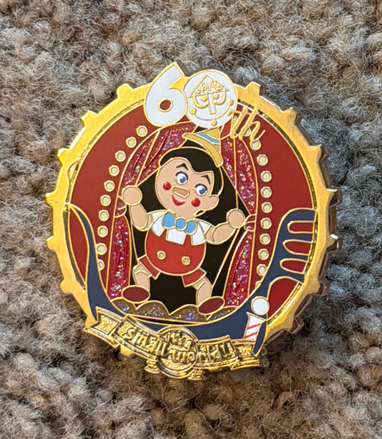 Disney D23 Exclusive it's a small world 60th Anniversary Mystery Pin - Pinocchio front