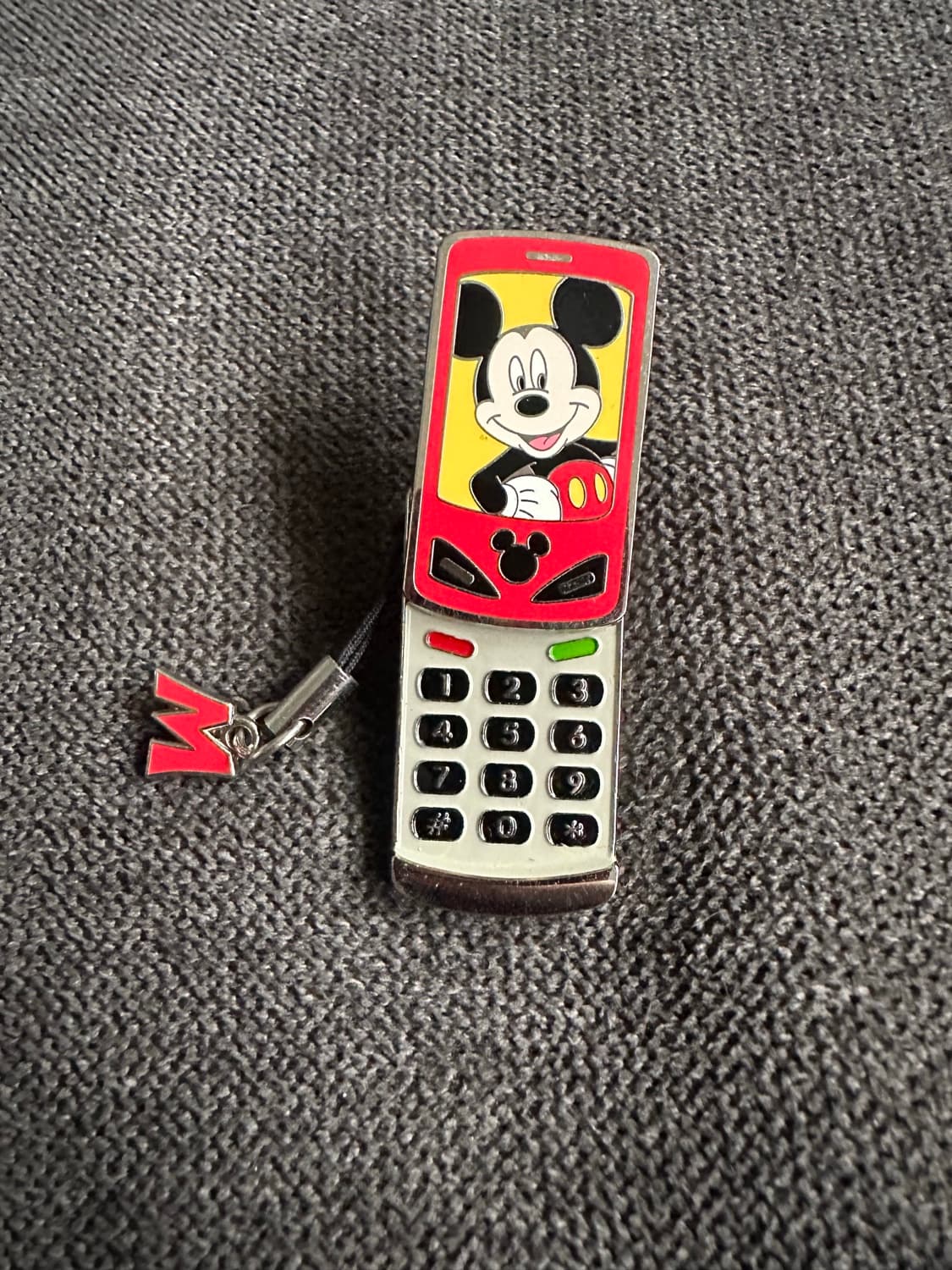 Mickey Mouse Cell Phone Slider with Charm