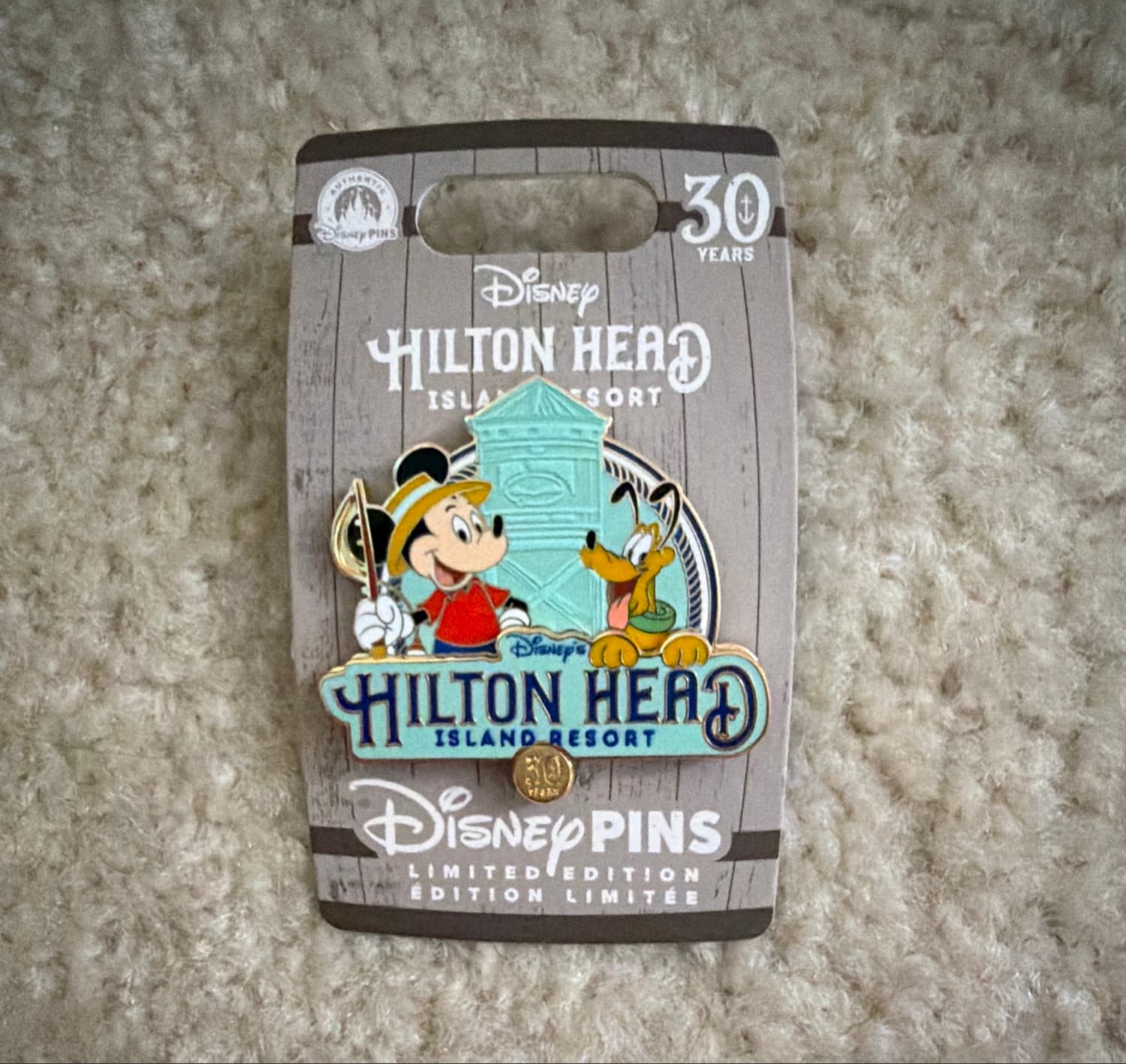 Disney Hilton Head Island Resort 30th Anniversary Pin - Mickey Mouse and Pluto