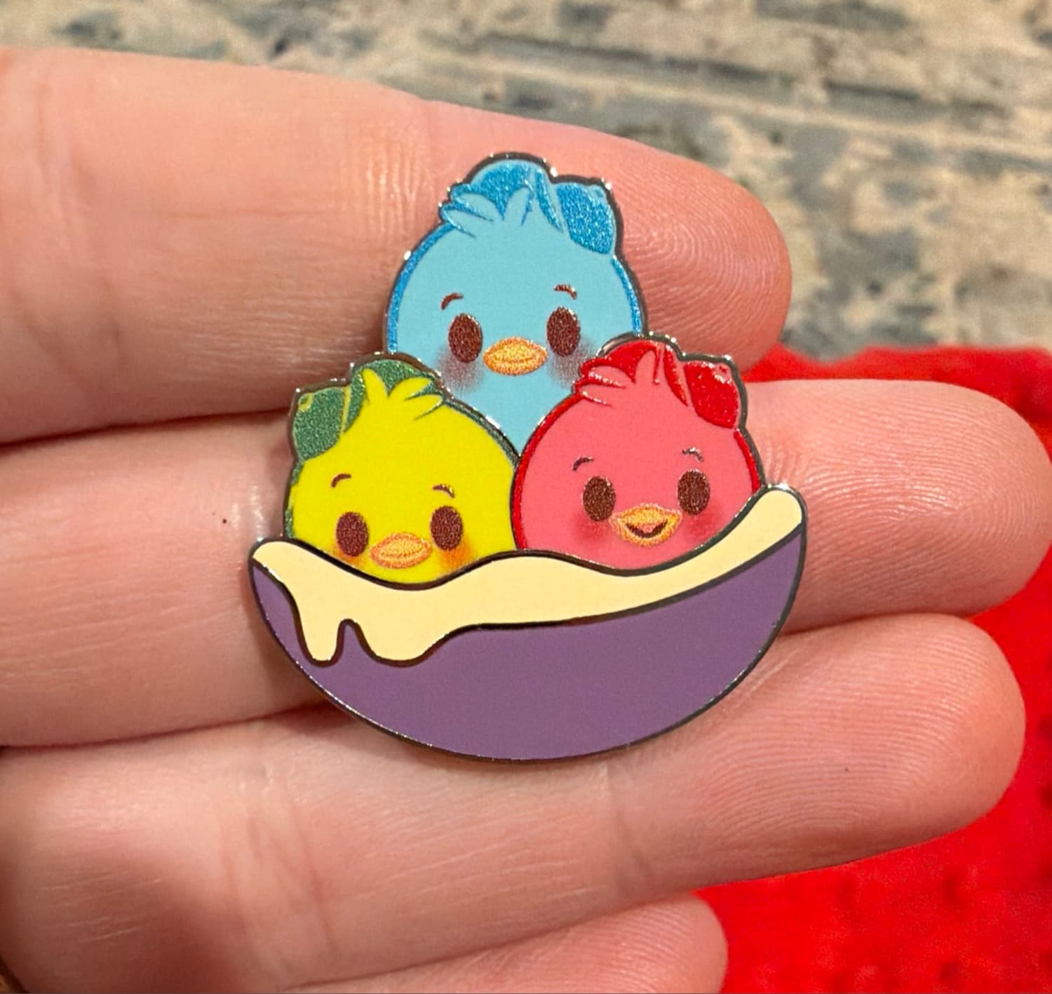 Disney Munchlings Series 4 Nephews Huey, Dewey & Louie Cereal Munchling Pin
