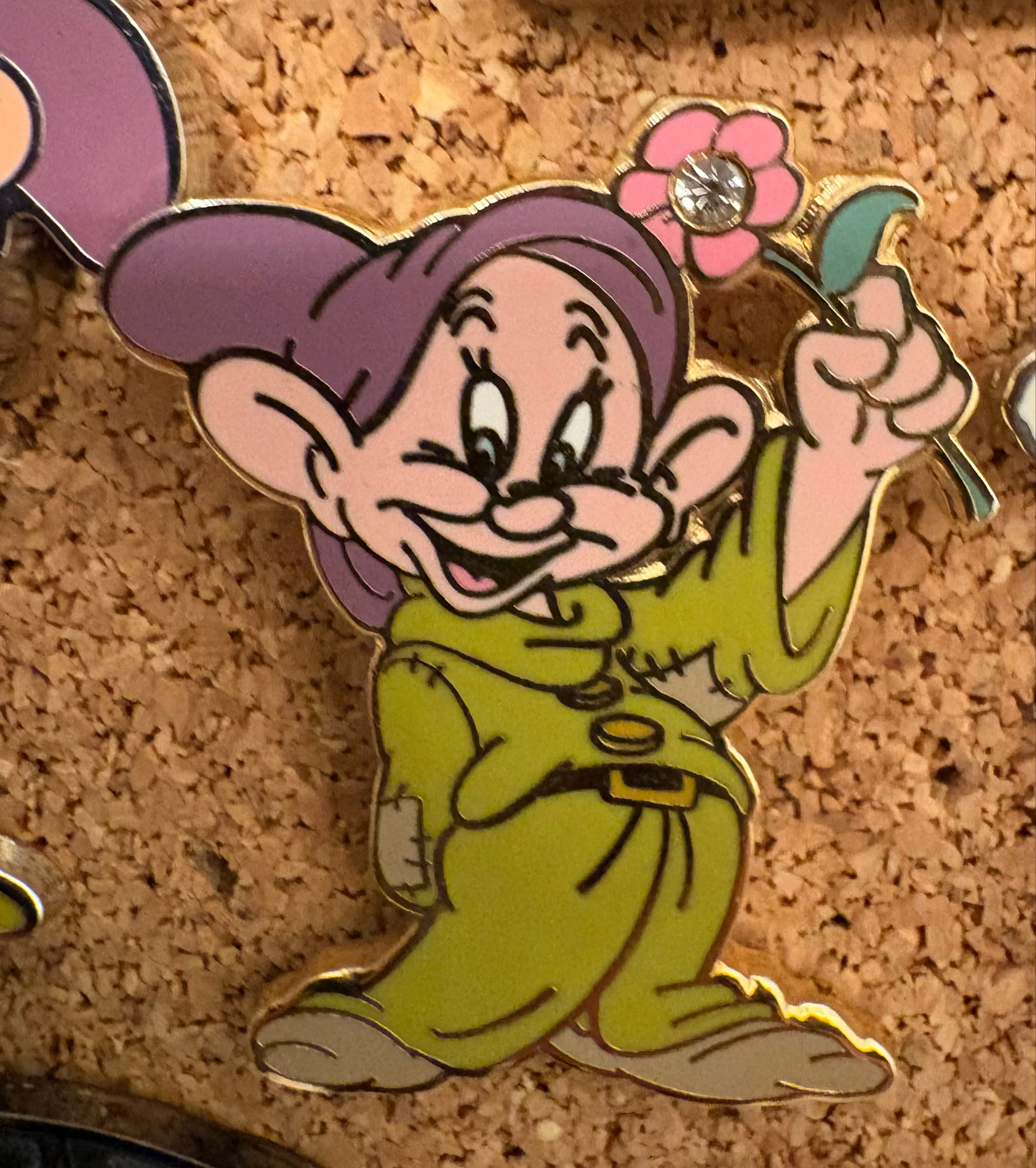 Dopey Holding a Pink Flower front