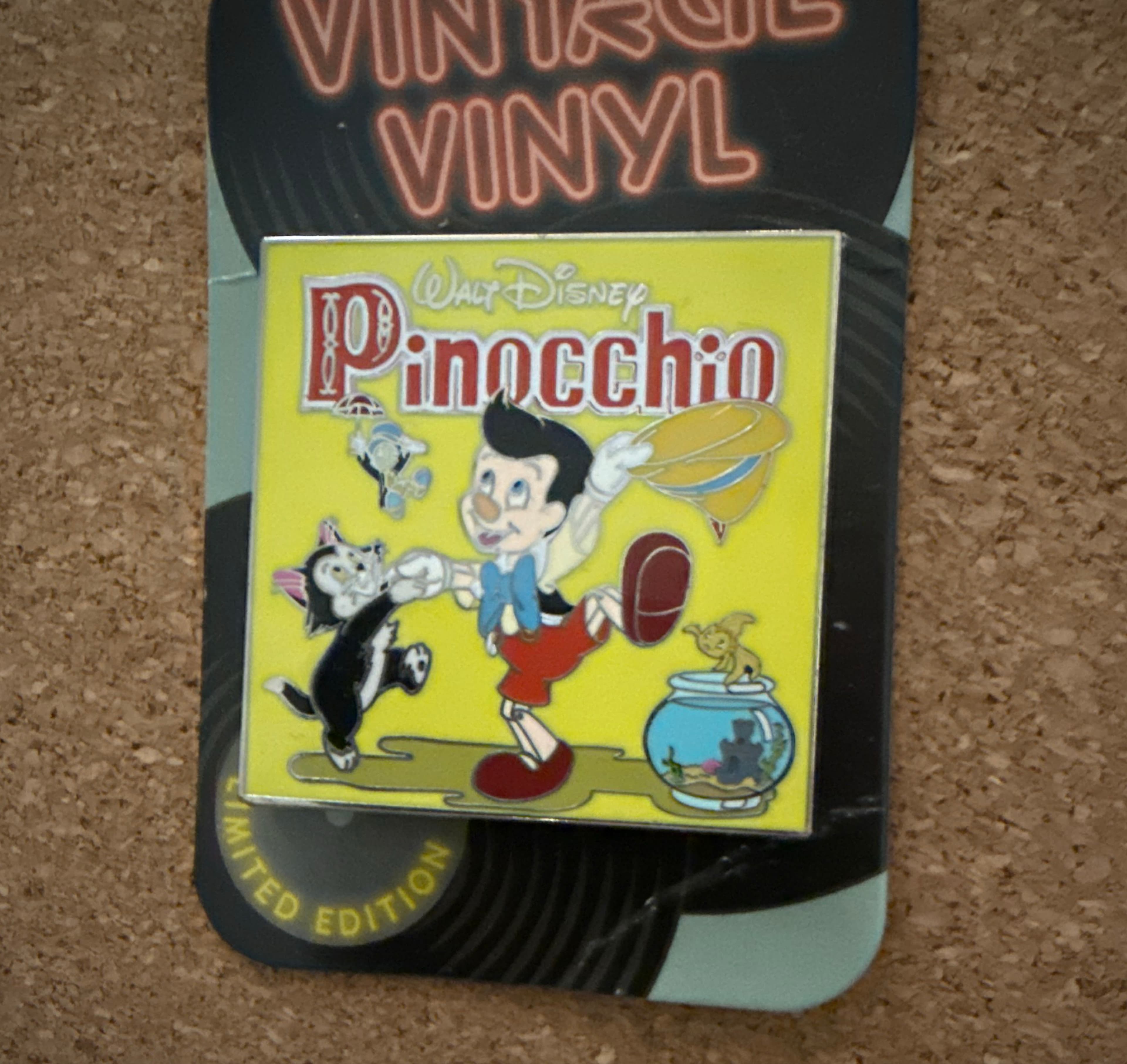 Pinocchio Vintage Vinyl Pin