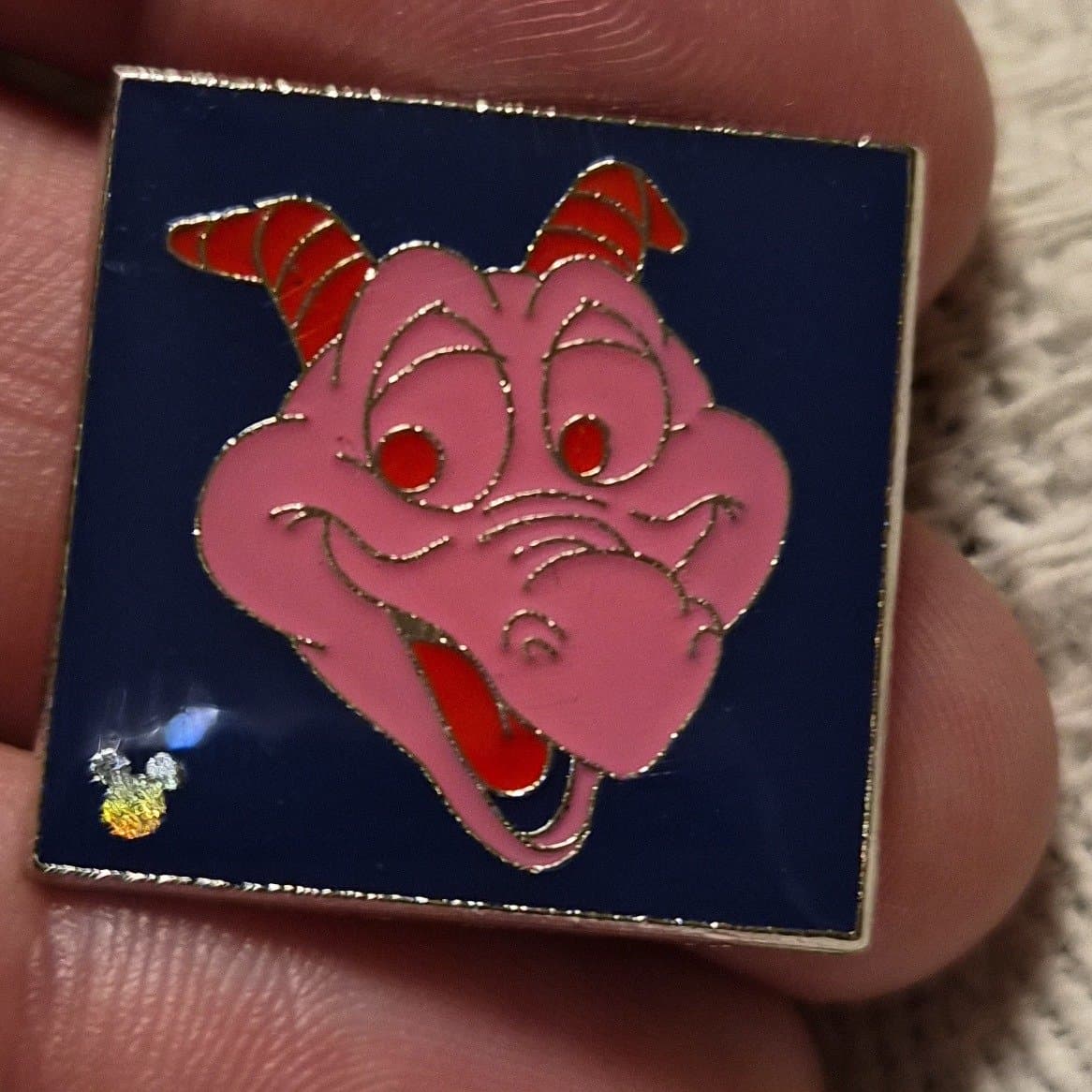 Figment Headshot Hidden Mickey Pin - Tonal Figment Series (Blue Background)