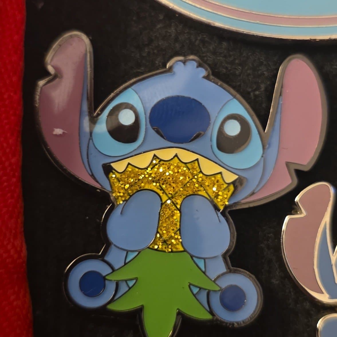 Loungefly Disney Stitch Pineapple Glitter Enamel Pin front