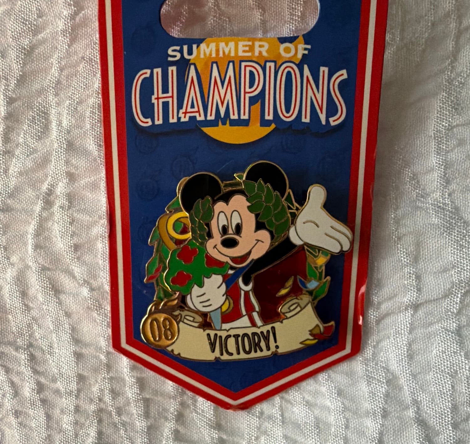 Summer of Champions Mickey Mouse Victory Pin front