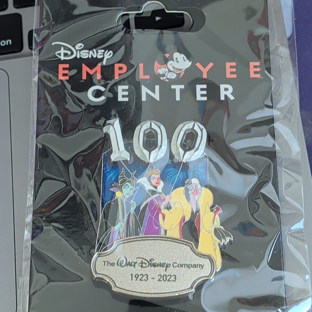 DEC Happy 100 Special Release Villains Pin Maleficent Cruella Evil Queen front