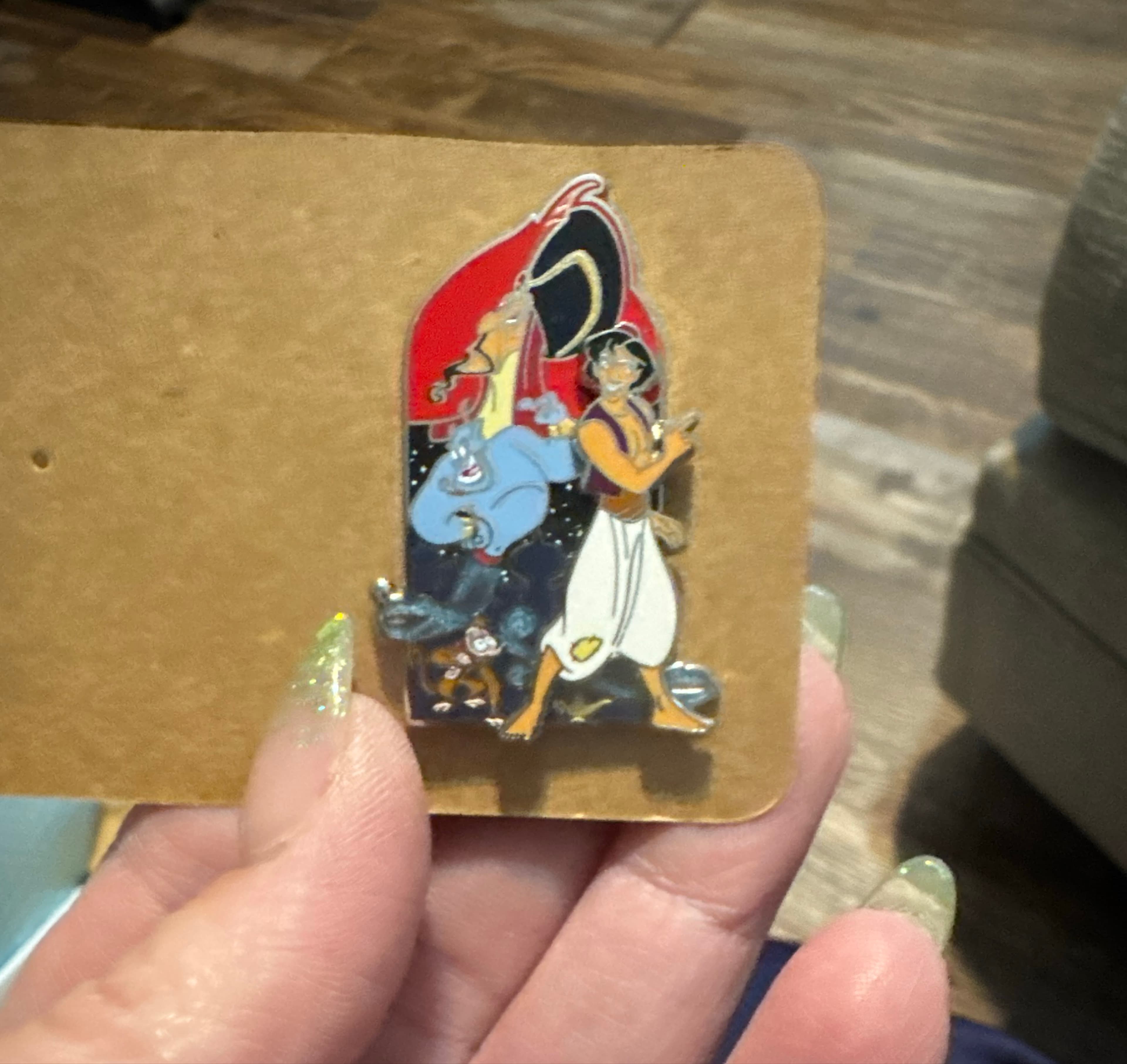 Aladdin, Abu, Genie and Jafar Pin front