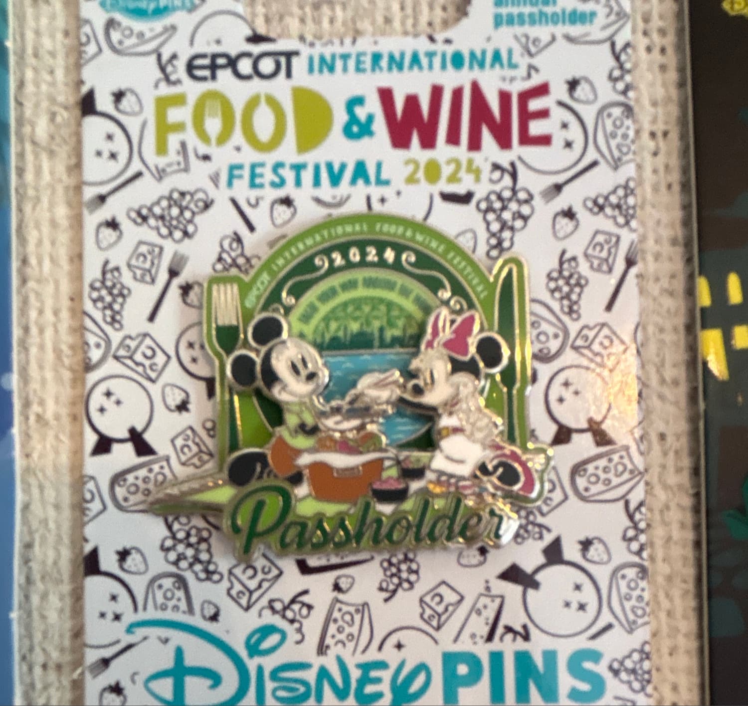 Mickey and Minnie Passholder Pin - 2024 EPCOT International Food & Wine Festival