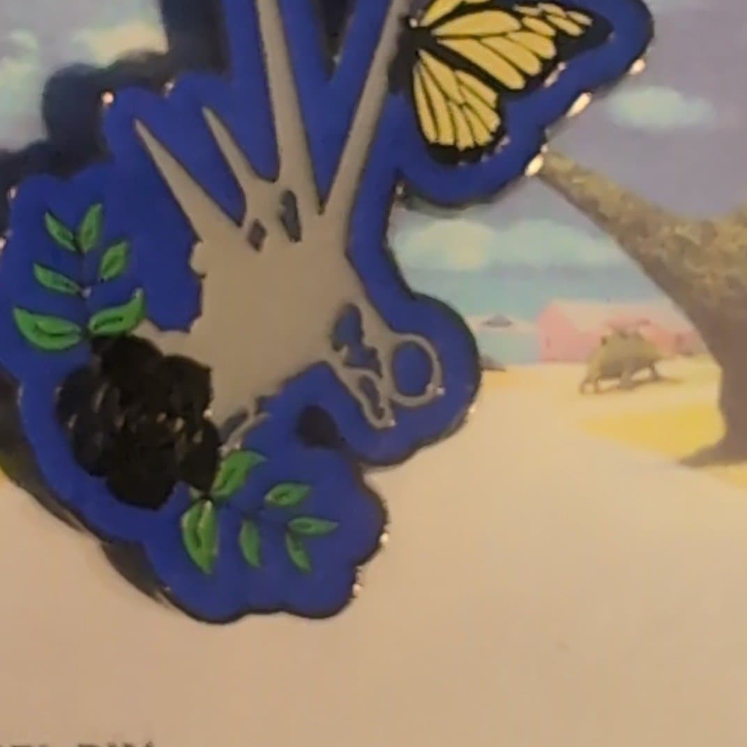 Edward Scissorhands Butterfly Enamel Pin front