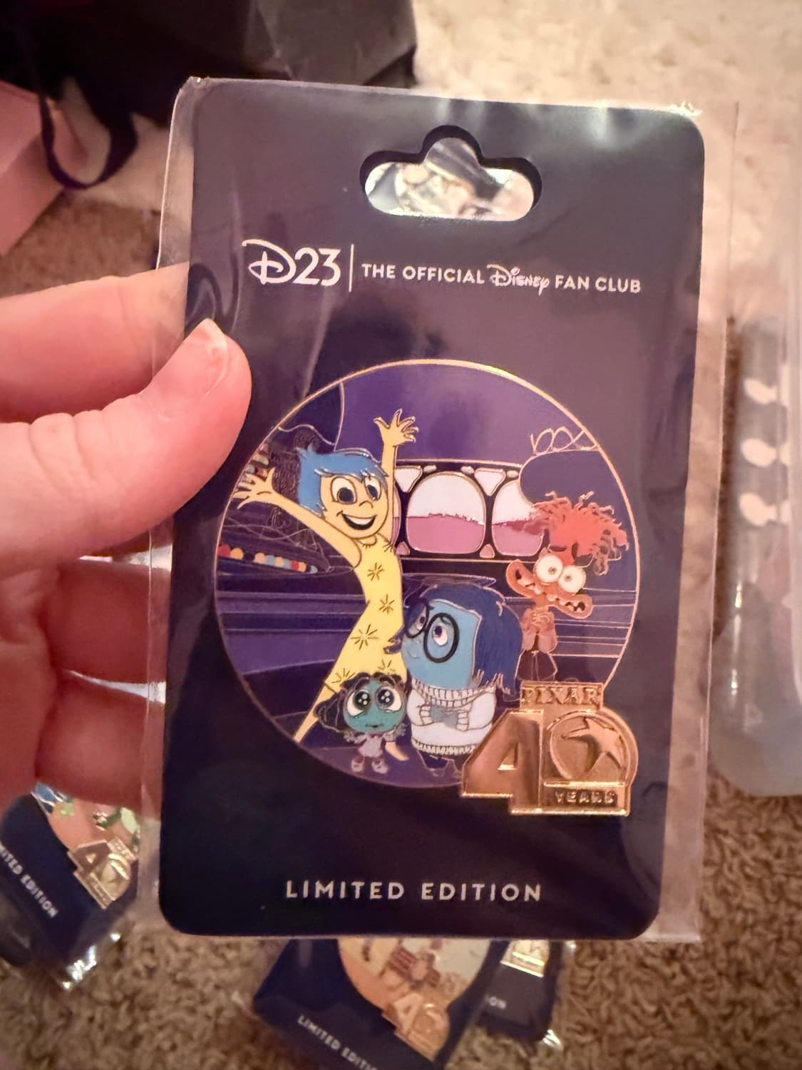 D23 Exclusive - Inside Out 2 - Pixar Animation Studios 40th Anniversary Pin front
