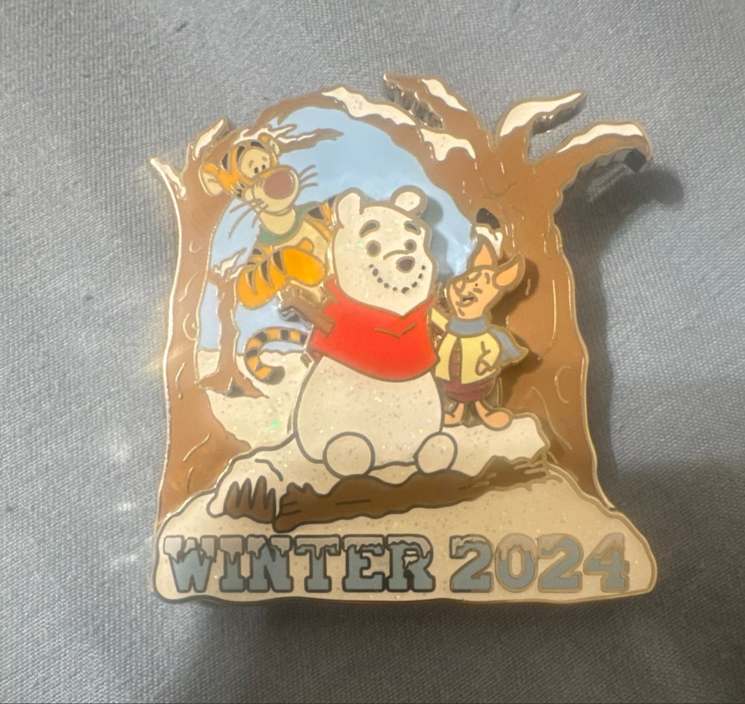2024 Tigger and Piglet making Pooh snowman front