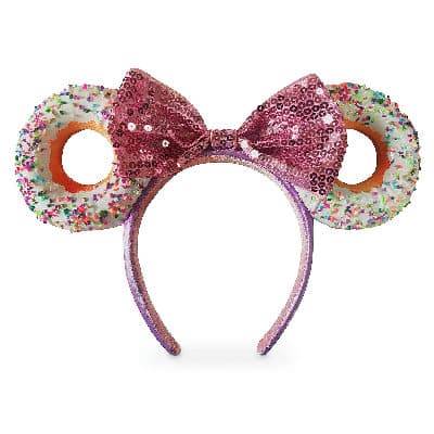 Minnie Mouse Donut White Icing Pink Bow Ears Headband
