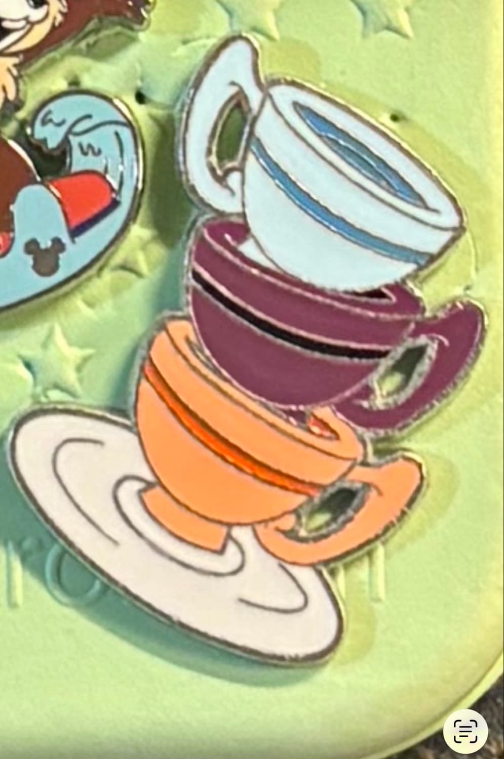 Mad Tea Party Stacked Teacups Pin