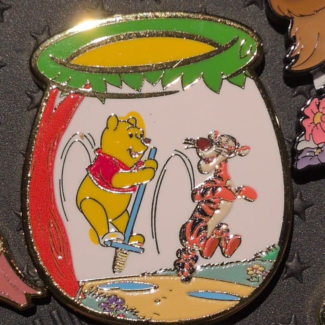 Pooh on a Pogo Stick - Winnie the Pooh Friendship Honey Pots