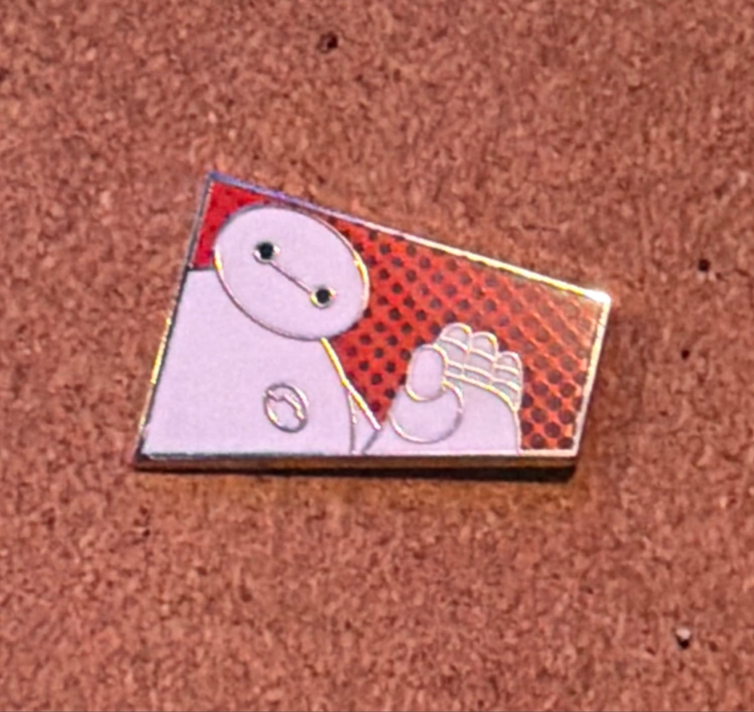Baymax Red Pop Art Halftone Background Pin
