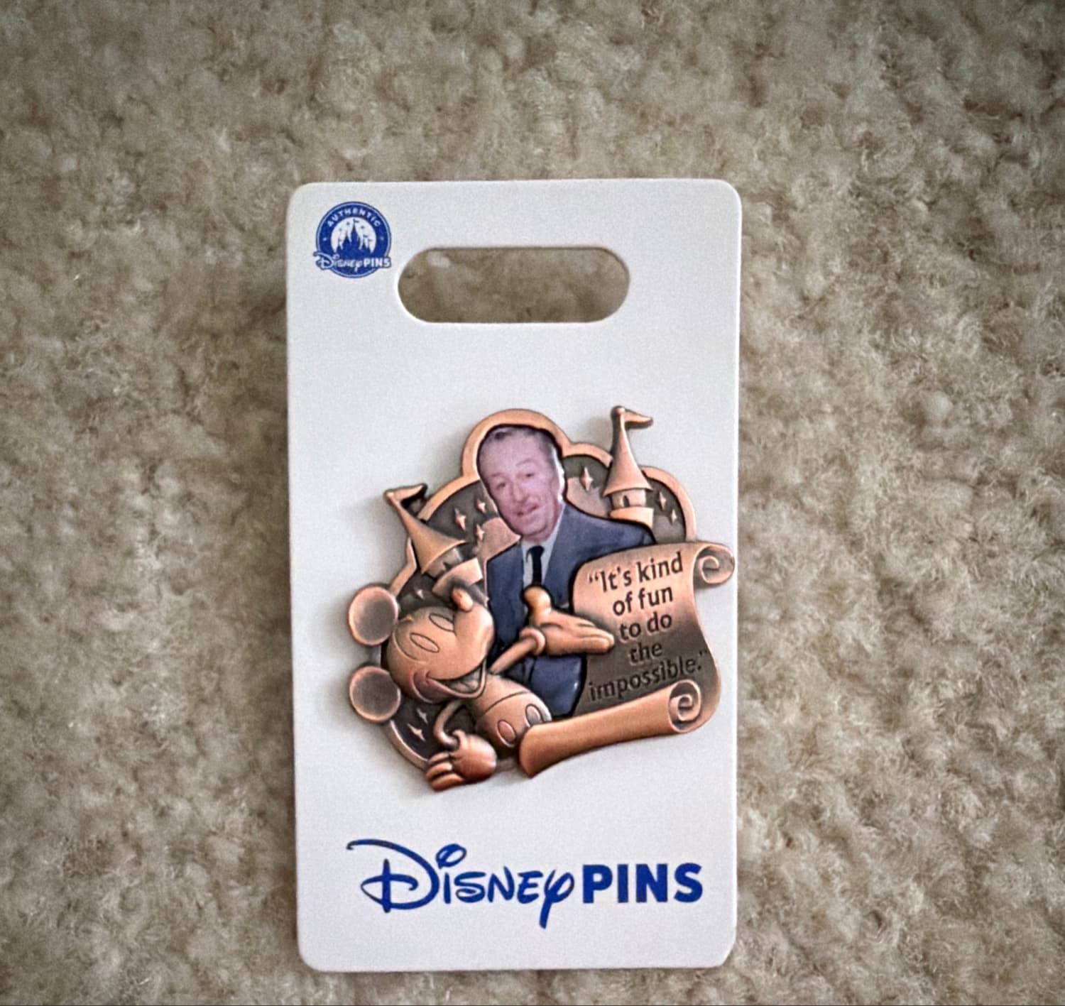 Walt Disney and Sorcerer Mickey Mouse 'It's Kind of Fun to Do the Impossible' Pin