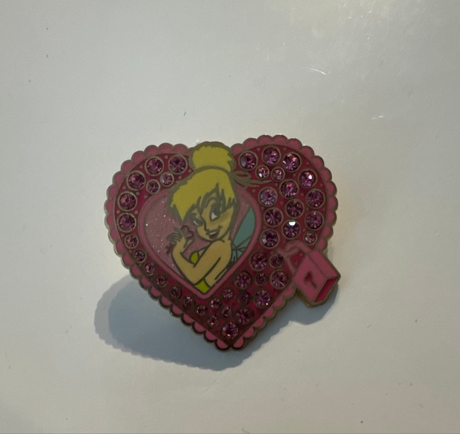Tinker Bell Valentine with Jewels Pin front