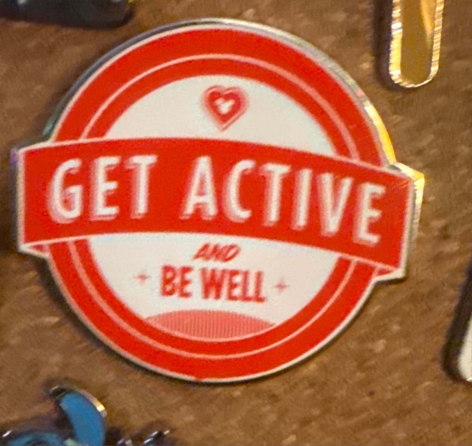 Get Active and Be Well Pin