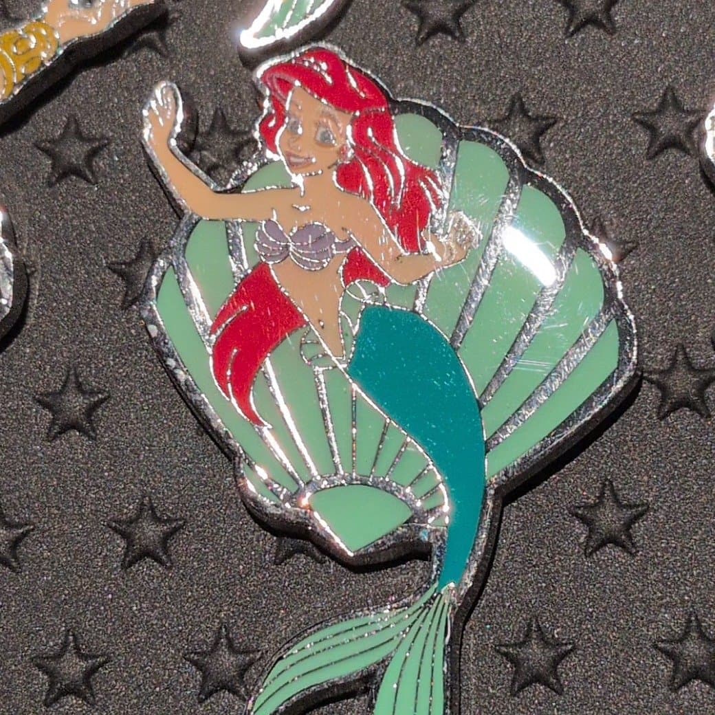 The Little Mermaid Ariel Swimming Shell Frame Enamel Pin