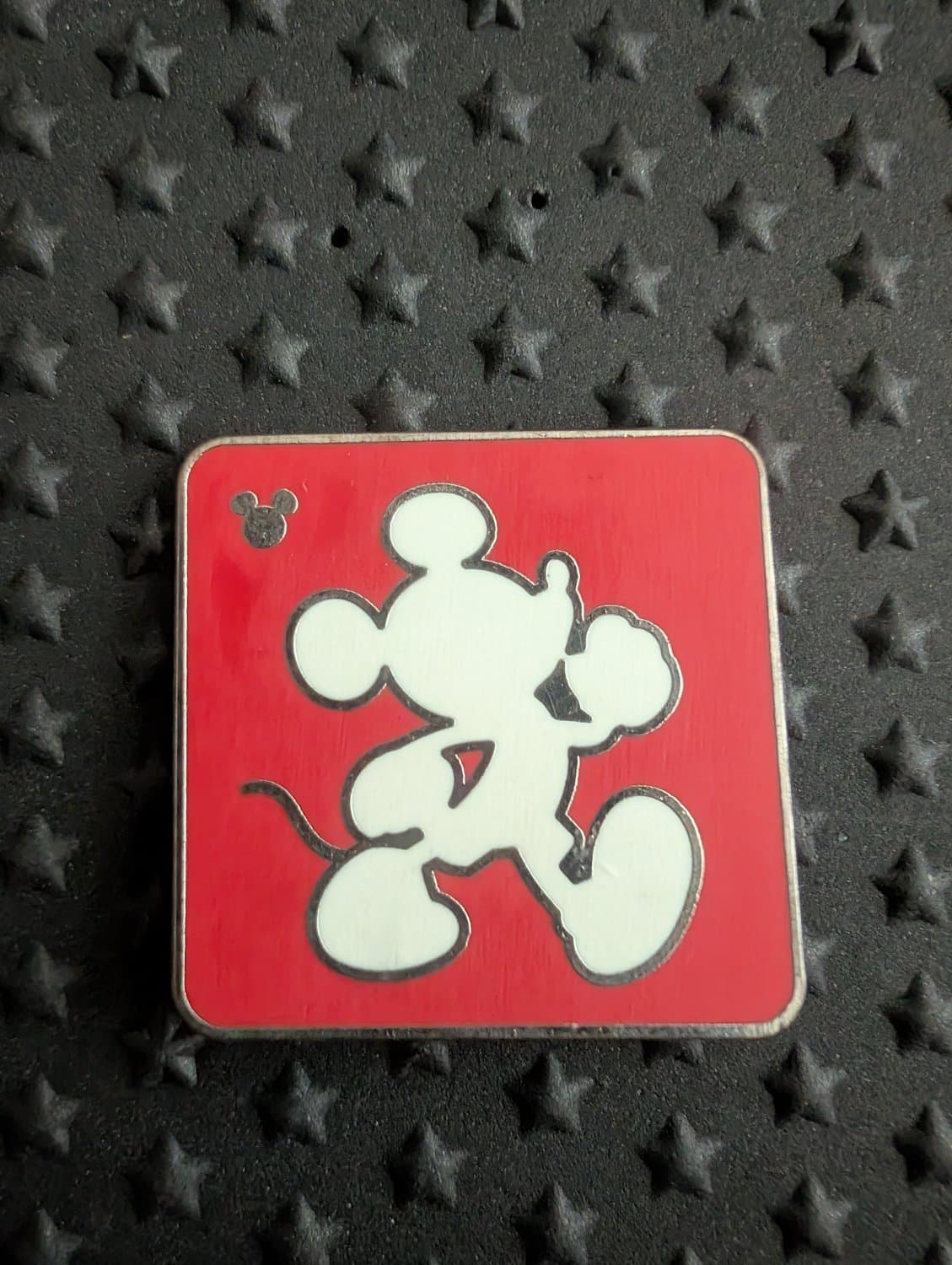 Mickey Mouse Walking Red Silhouette Chaser Pin front