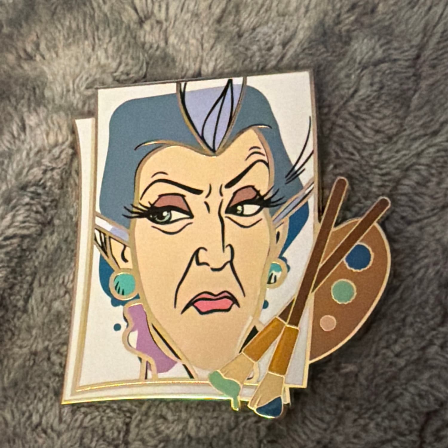 Lady Tremaine Portrait Pin - Pink A La Mode