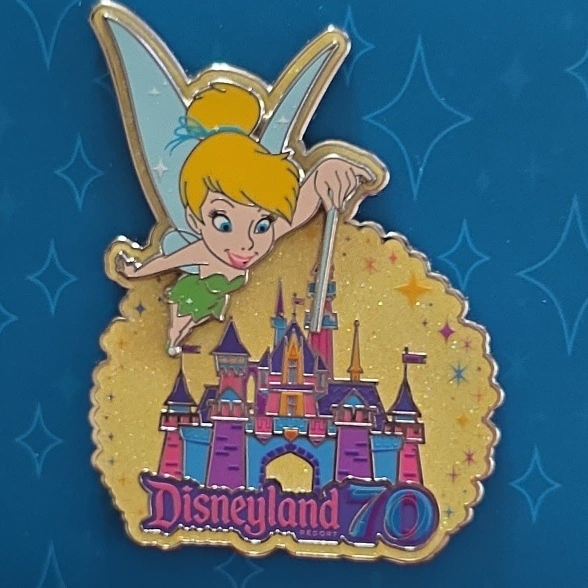 Tinker Bell Disneyland 70th Anniversary Castle Pin front
