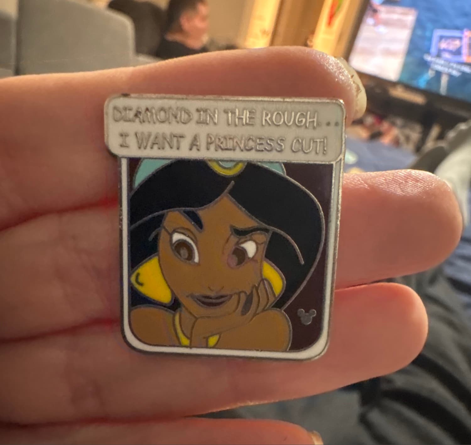 Princess Jasmine Diamond Rough Quote Collection Pin front