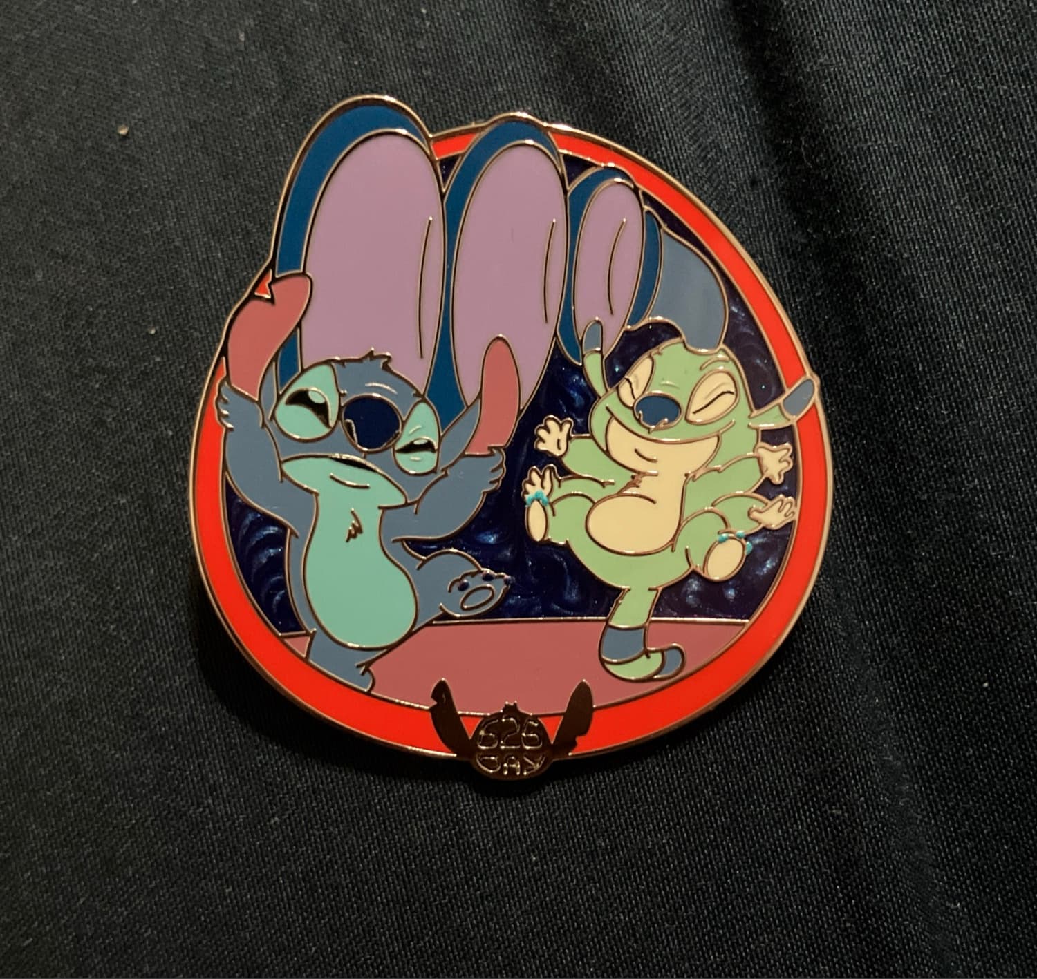 Stitch & Yaarp 626 Day Mystery Pin front