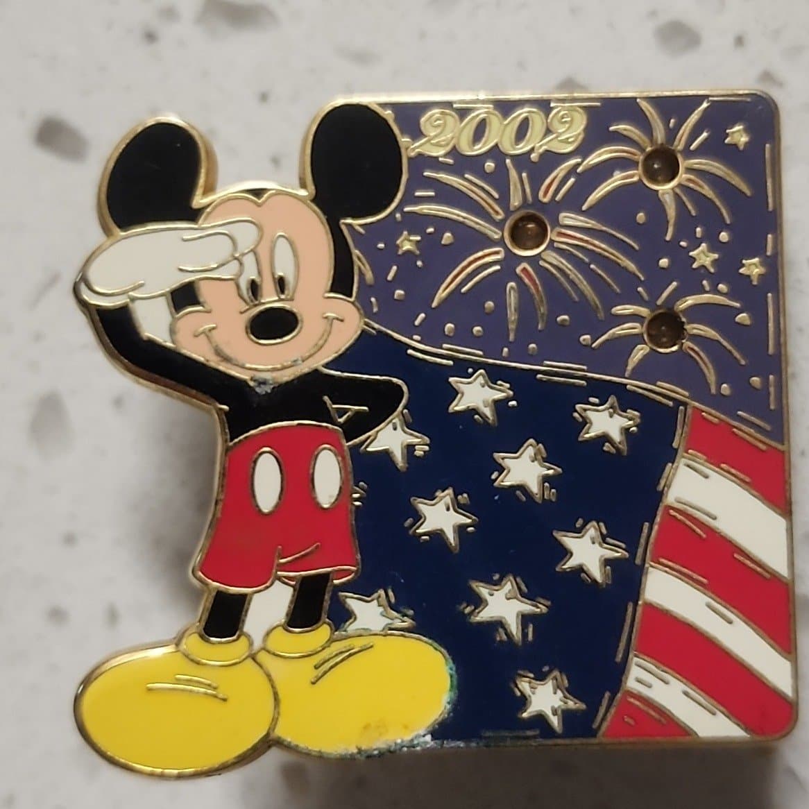 Mickey Mouse 2002 Patriotic Light Up Pin