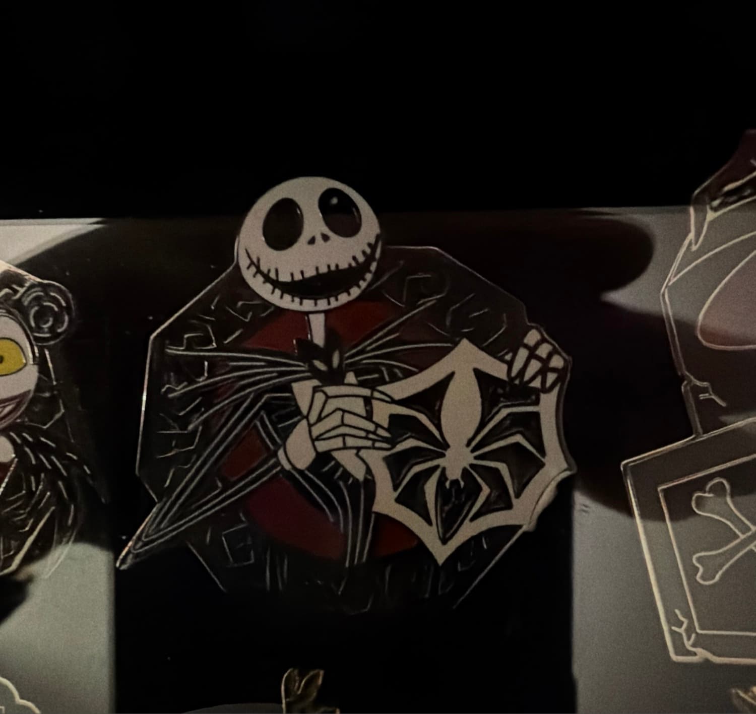 Jack Skellington Spiderweb Shield Limited Edition Pin front