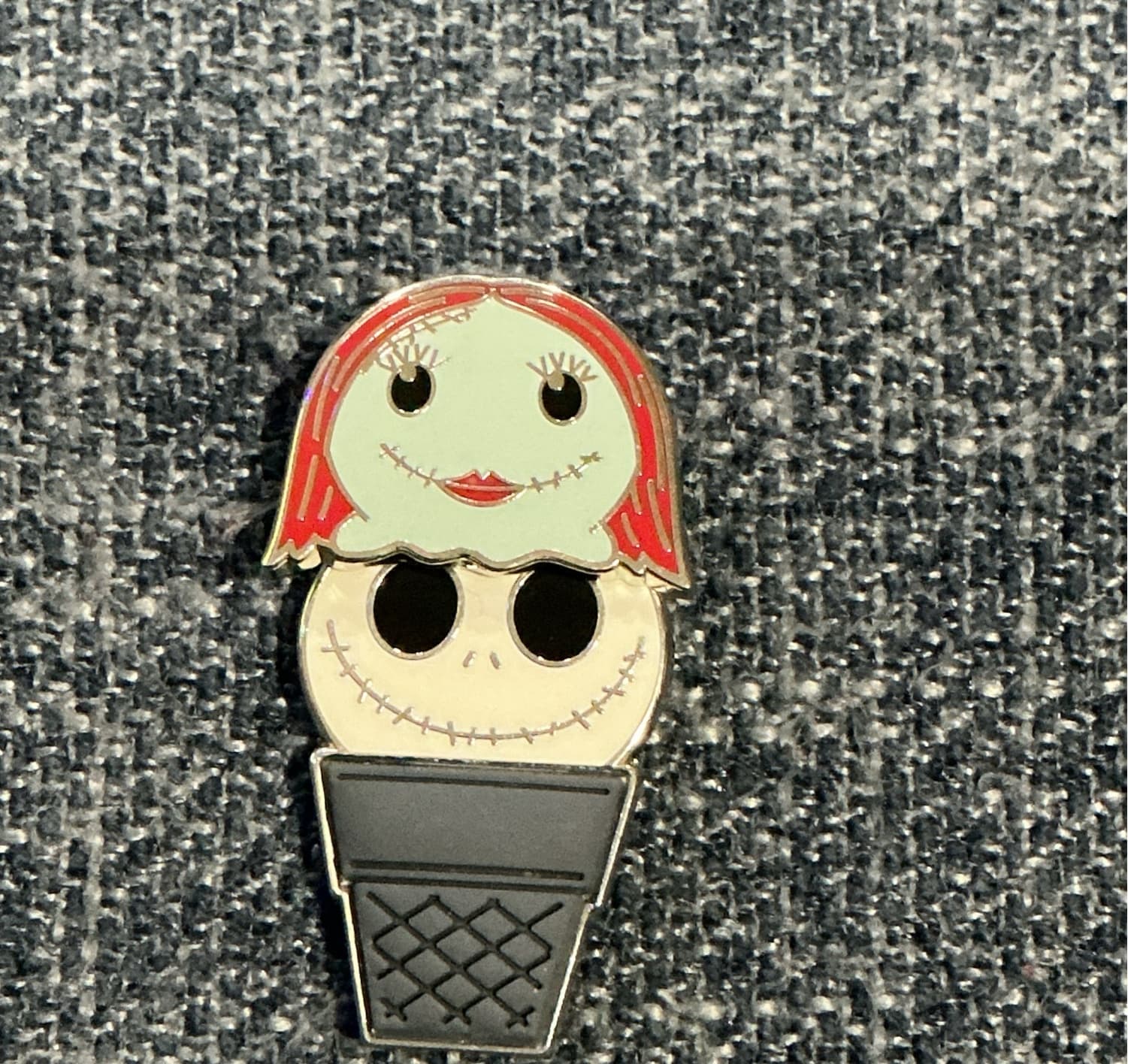 Jack Skellington and Sally Ice Cream Cone Pin