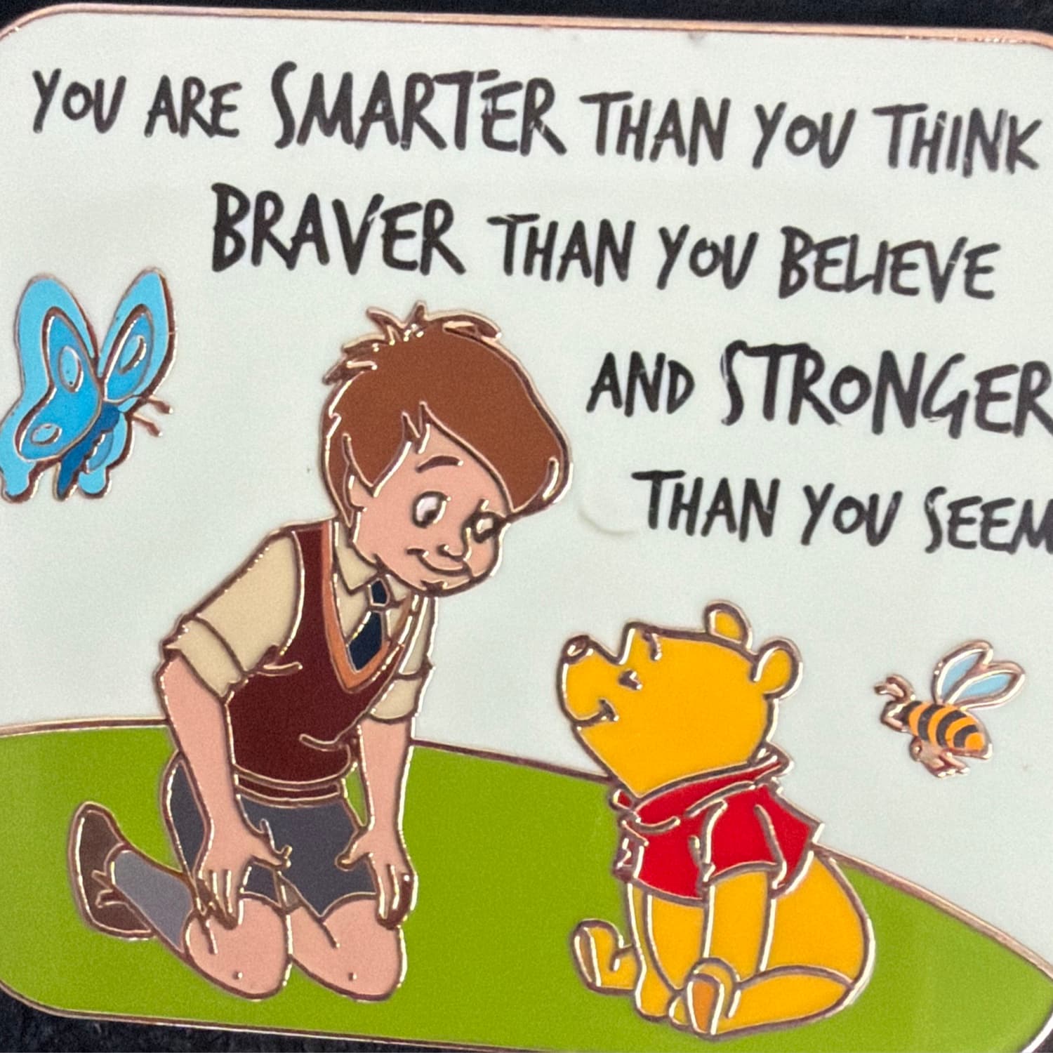Winnie the Pooh and Christopher Robin Flair Pin front