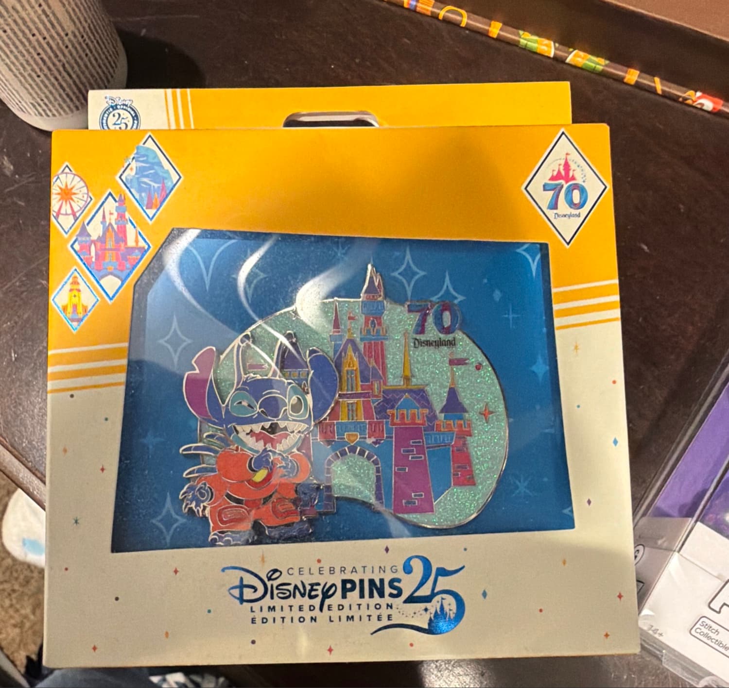 Limited Edition Disneyland 70th Anniversary Stitch Jumbo Pin front