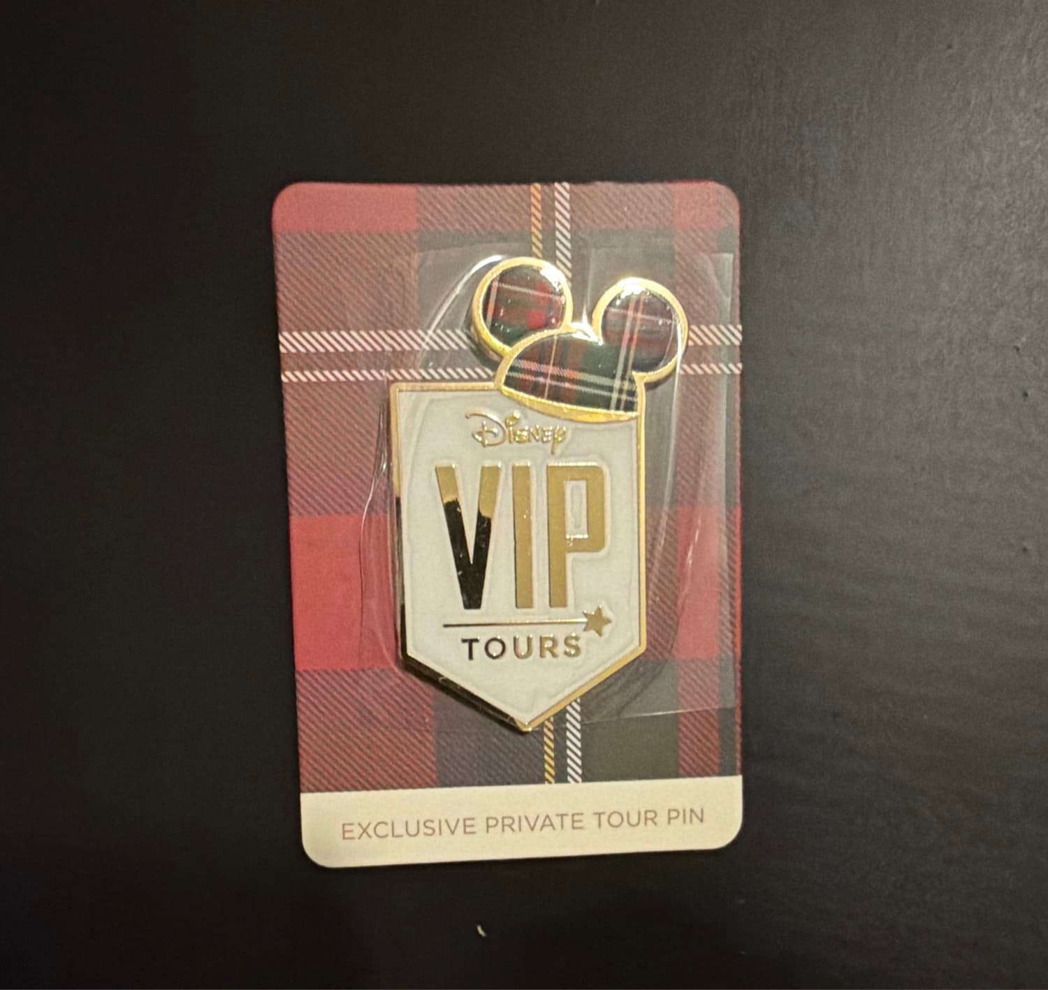 Disney VIP Tours Exclusive Private Tour Plaid Mickey Hat Pin