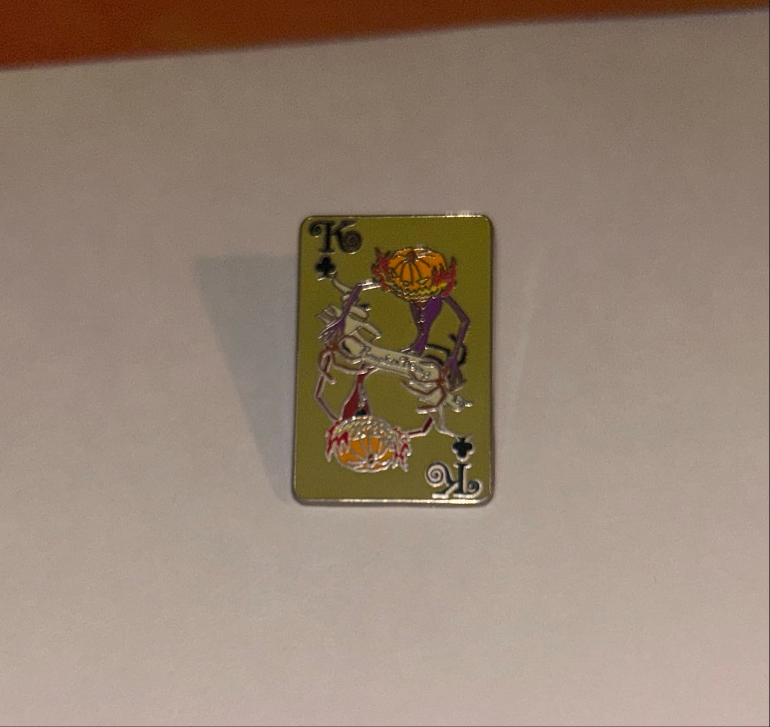 Jack Skellington Pumpkin King King of Clubs Playing Card Pin - The Nightmare Before Christmas